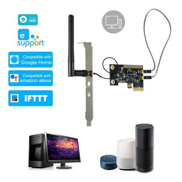 eWeLink WiFi Wireless Smart Switch Relay Module Mini PCI-e Desktop Switch Card Restart Switch Turn On/OFF PC Remote Control