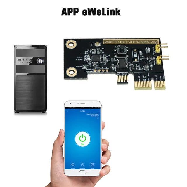 eWeLink WiFi Wireless Smart Switch Relay Module Mini PCI-e Desktop Switch Card Restart Switch Turn On/OFF PC Remote Control