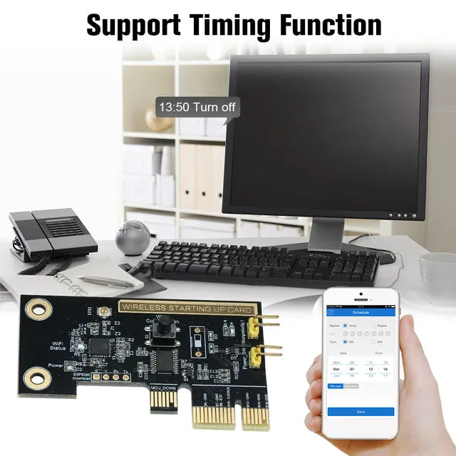 eWeLink WiFi Wireless Smart Switch Relay Module Mini PCI-e Desktop Switch Card Restart Switch Turn On/OFF PC Remote Control