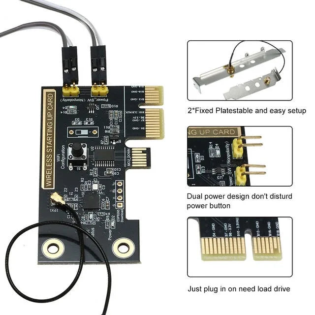 eWeLink WiFi Wireless Smart Switch Relay Module Mini PCI-e Desktop Switch Card Restart Switch Turn On/OFF PC Remote Control