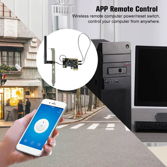 eWeLink WiFi Wireless Smart Switch Relay Module Mini PCI-e Desktop Switch Card Restart Switch Turn On/OFF PC Remote Control