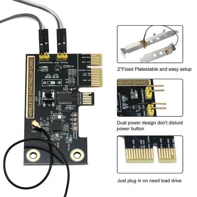 eWeLink WiFi Wireless Smart Switch Relay Module Mini PCI-e Desktop Switch Card Restart Switch Turn On/OFF PC Remote Control