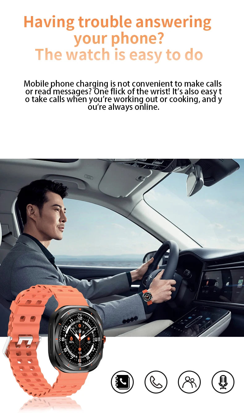 New Watch 7 Ultra Smart Watch Men HD AMOLED Screen GPS Motion Trajectory Heart Rate Bluetooth Call 1.52" SmartWatch IP68