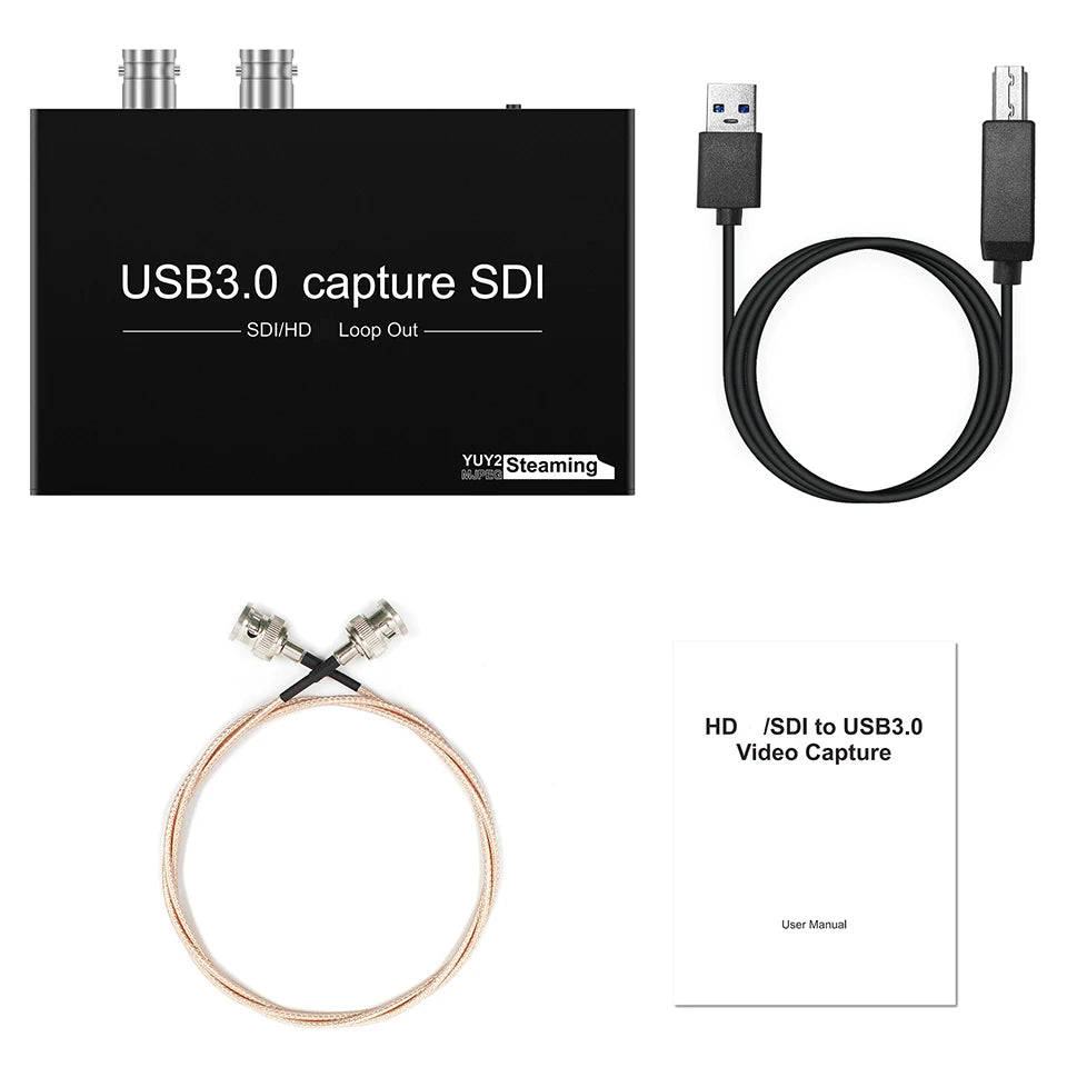 SDI USB 3.0 Video Audio Capture Card with SDI/HD Loop out Grabber Dongle Game Streaming Equipment Live Broadcast CAPTURE Card