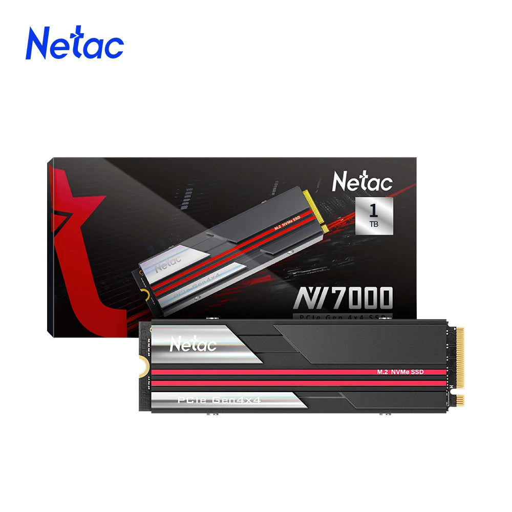 Netac NVMe SSD with packaging on a white background