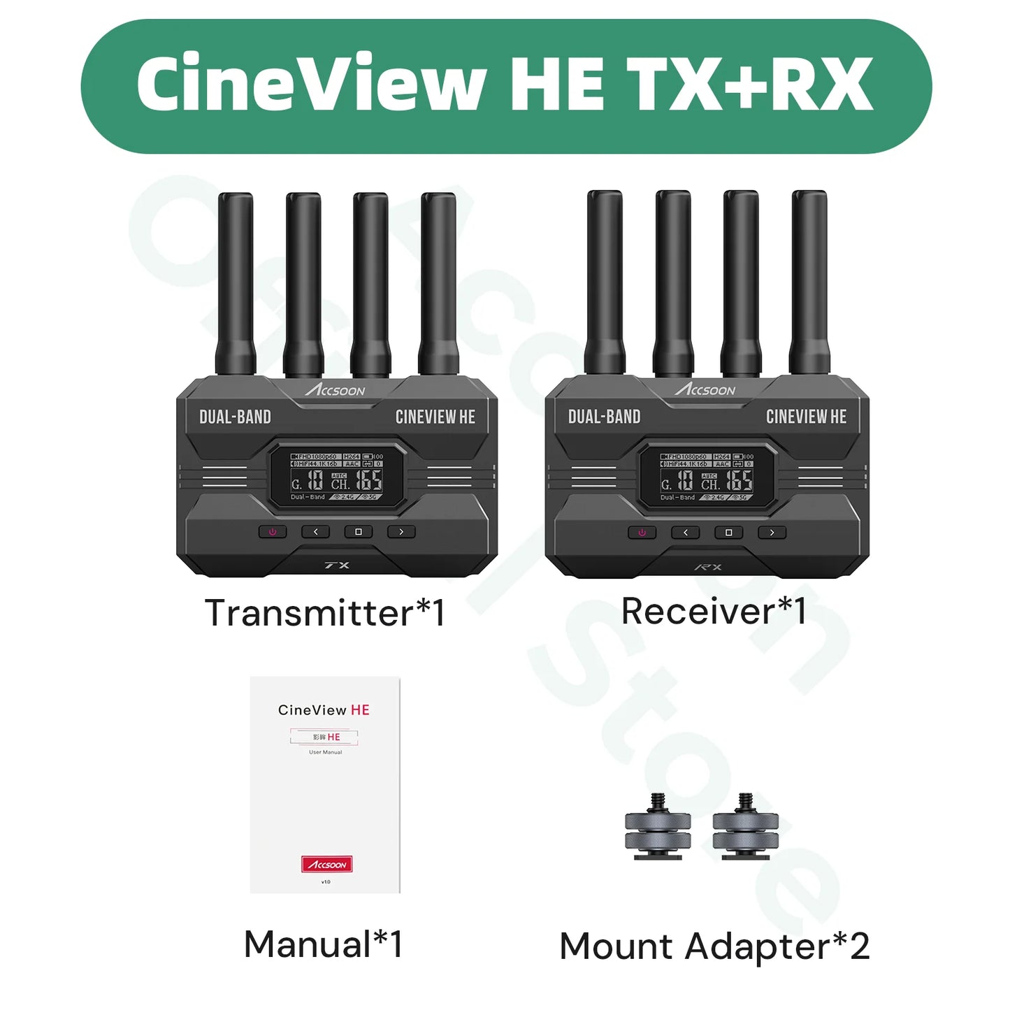 Wireless Hdmi Accsoon CineView HE Video Camera Transmitter Receiver 2.4/5G hz Dual-band Transmission UVC Live Streaming Monitor