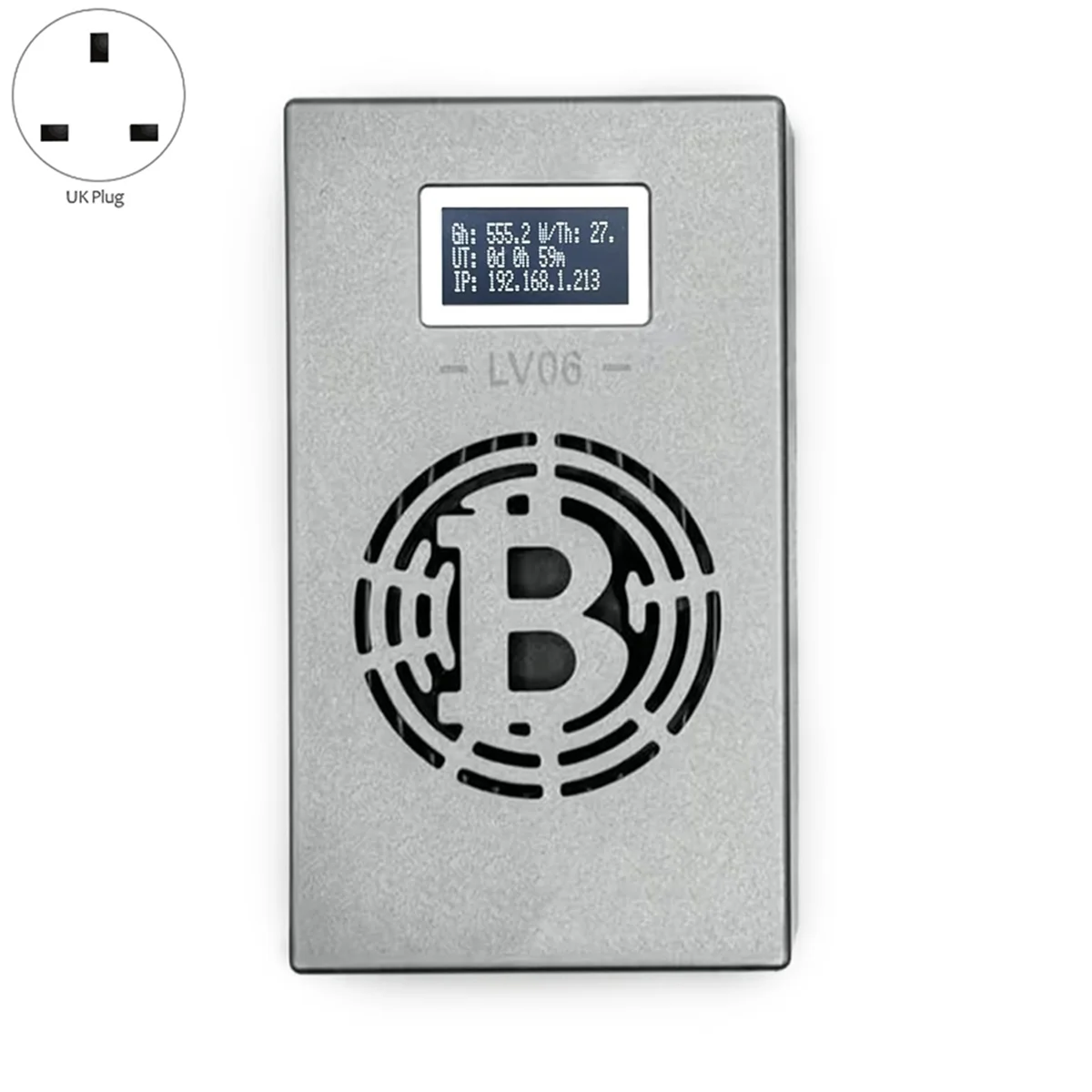 Lucky Silent Miner BTC Miner 500GH/S Hashrate Crypto Machine UK Plug