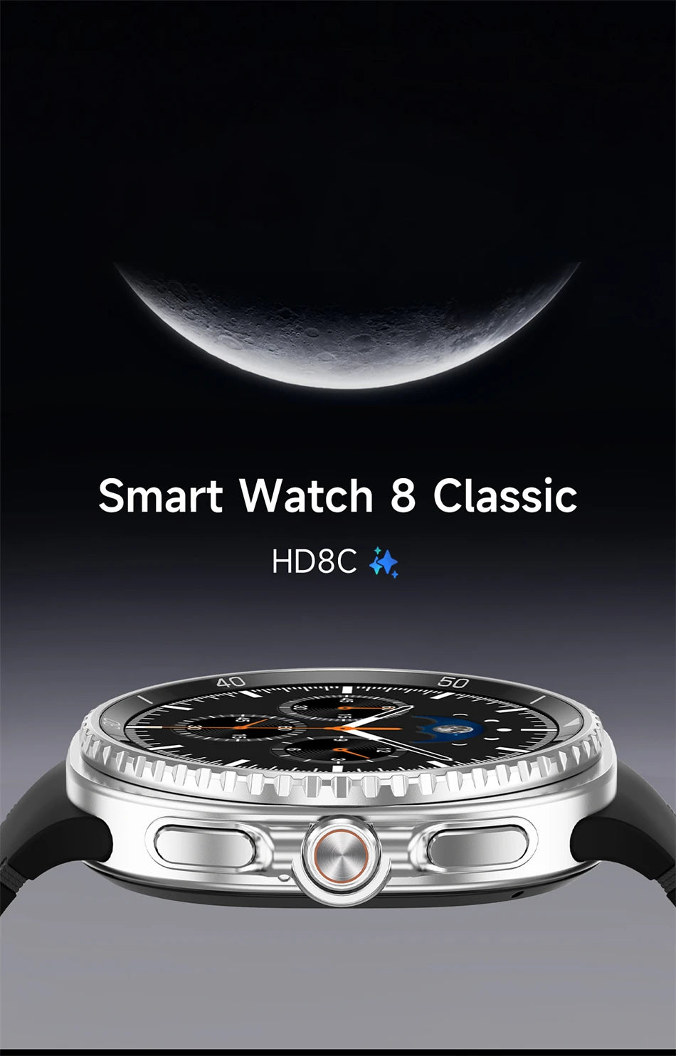 Watch8 Classic GPS Compass NFC Sports Smart Watch 1.43'' Amorel Rotating Dial BT Call 3ATM Waterproof Watch7 Upgraded Smartwatch