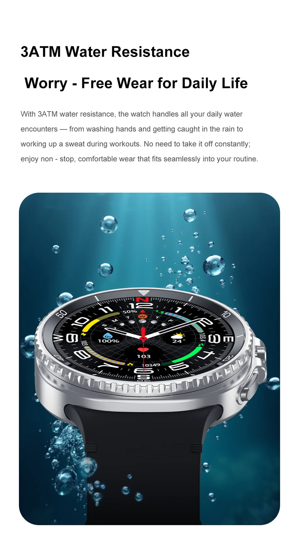 Watch8 Classic GPS Compass NFC Sports Smart Watch 1.43'' Amorel Rotating Dial BT Call 3ATM Waterproof Watch7 Upgraded Smartwatch
