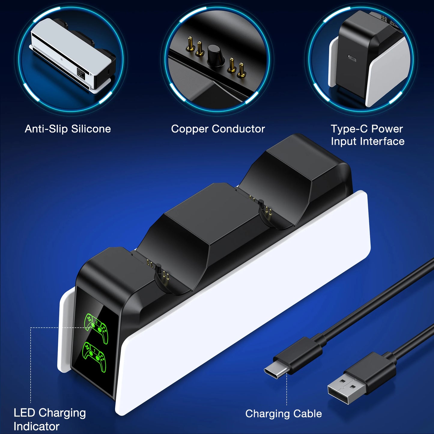 Other For PS5 Controller Charger DualSense Charging Station Dual Charging disponível em TokenPI Store