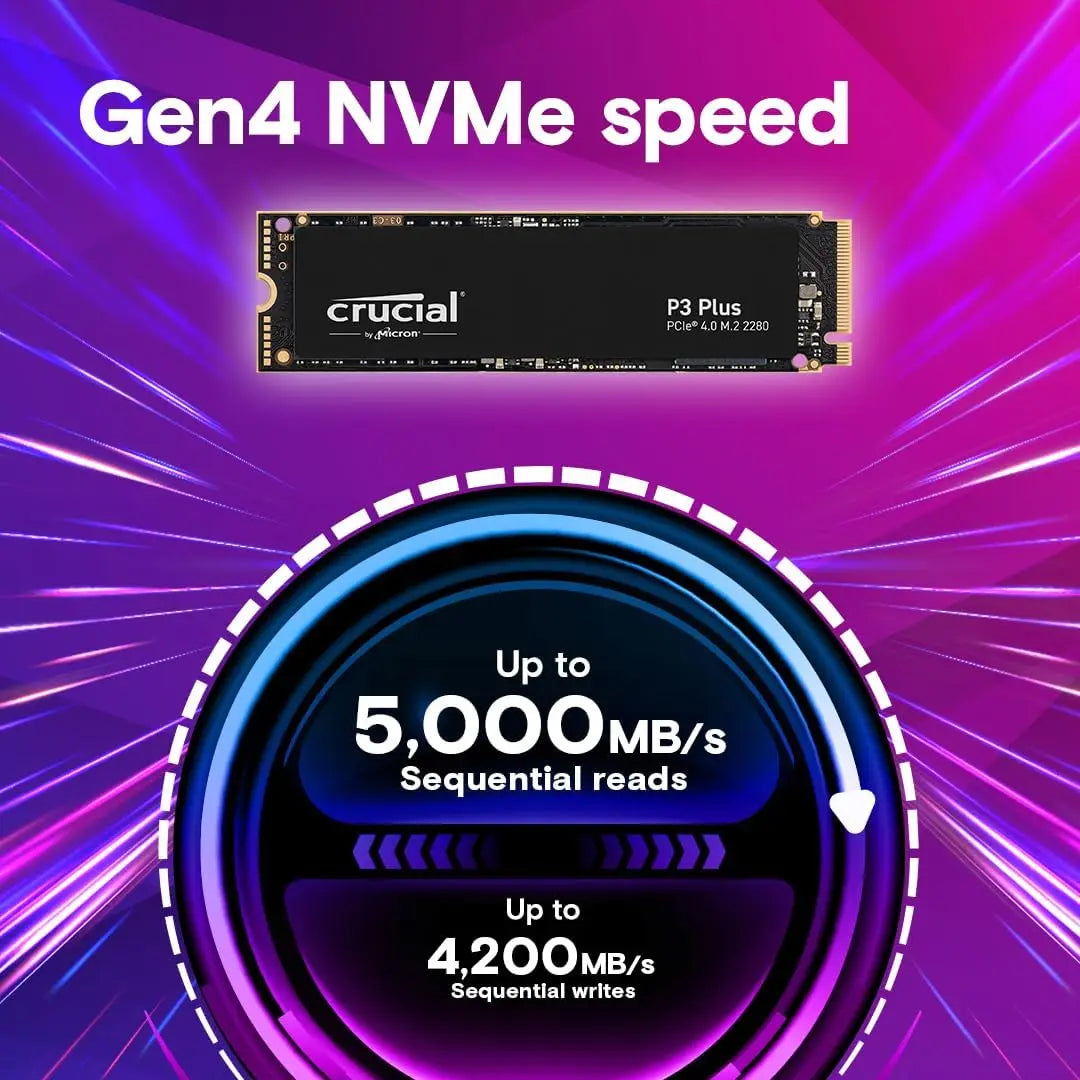 Crucial P3 Plus 500GB 1TB 2TB PCIe Gen4 NAND NVMe M.2 SSD Internal Hard Drive, up to 5000MB/(OEM Package)