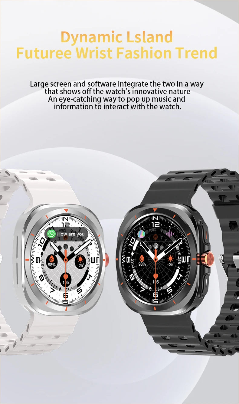 New Watch 7 Ultra Smart Watch Men HD AMOLED Screen GPS Motion Trajectory Heart Rate Bluetooth Call 1.52" SmartWatch IP68
