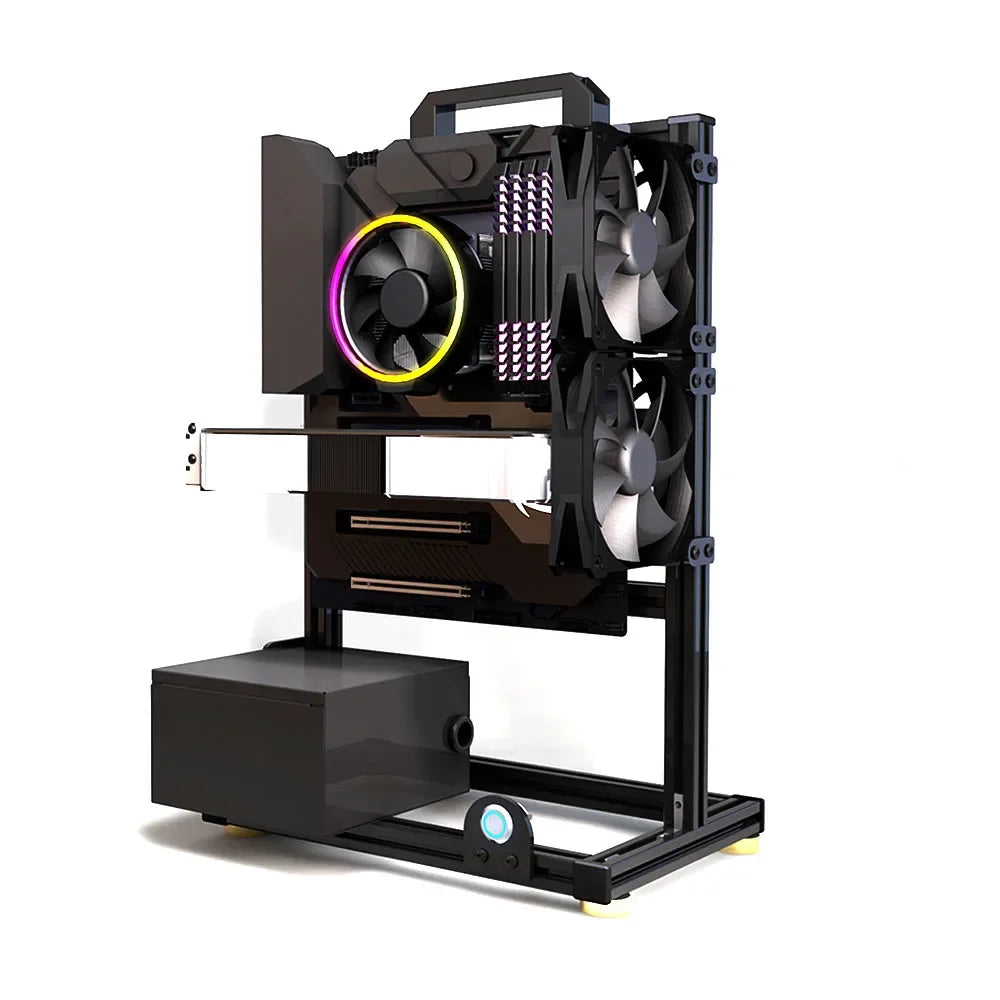 MOD Creative ITX MATX ATX Open PC Case Frame Rack,DIY Desktop EATX Gamers Cabinet Water Cooling Chassis Aluminum