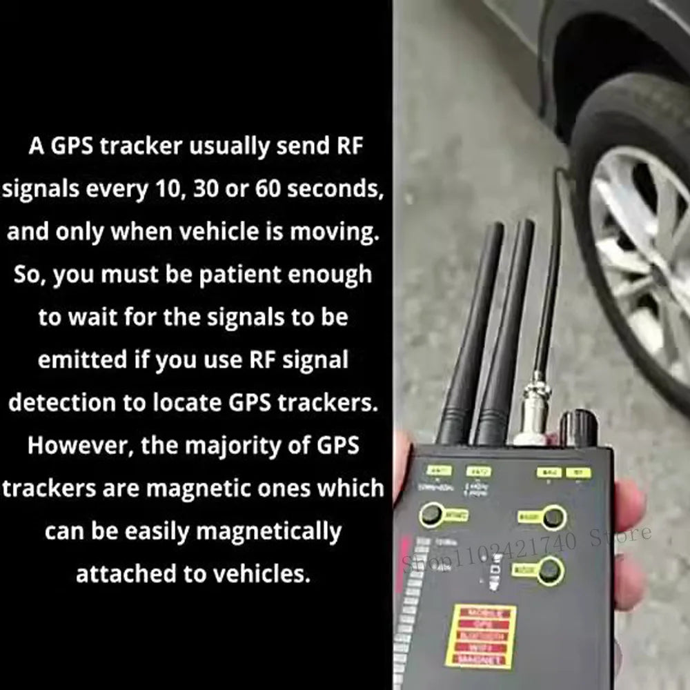 NEW RF Signal Detector Wifi Hidden Camera Finder Anti-Spy Listen Sweeper Cell Phone Bugs Wireless Listening Device GPS Tracker