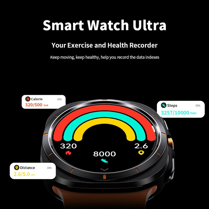 New Watch 7 Ultra Smart Watch Men HD AMOLED Screen GPS Motion Trajectory Heart Rate Bluetooth Call 1.52" SmartWatch IP68