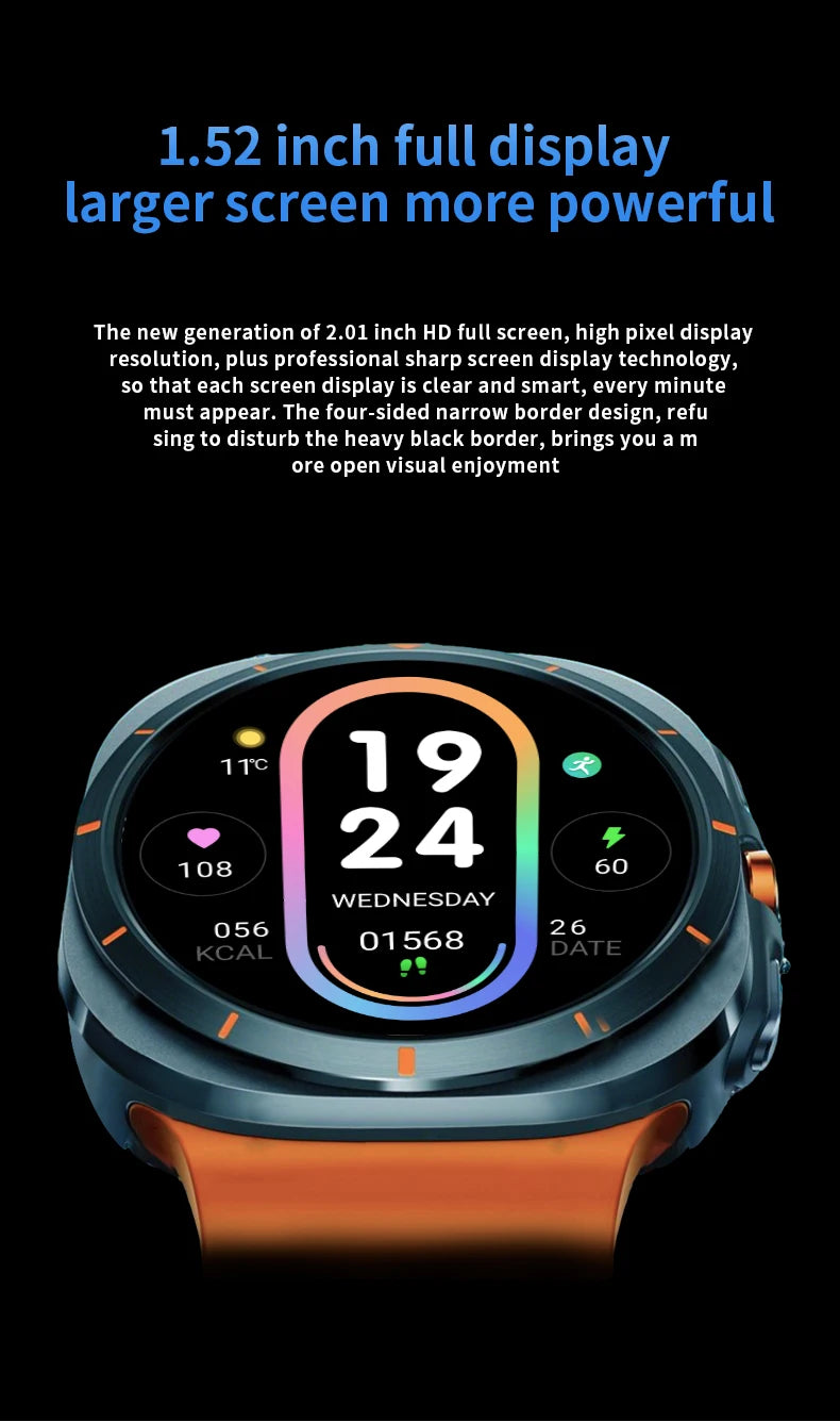 New Watch 7 Ultra Smart Watch Men HD AMOLED Screen GPS Motion Trajectory Heart Rate Bluetooth Call 1.52" SmartWatch IP68