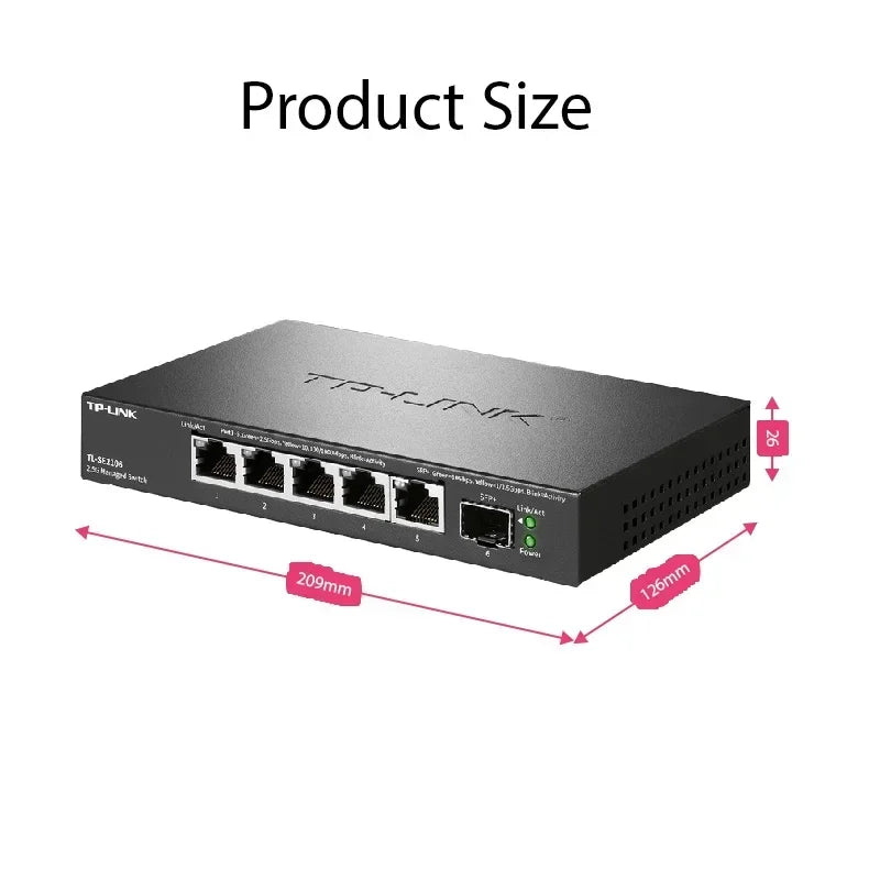 TP-LINK 10G SFP 5-Port Gigabit 2.5Gbps Managed Internet Network Ethernet 2.5G RJ45 Switches 10 Gigabit Fibra English Language