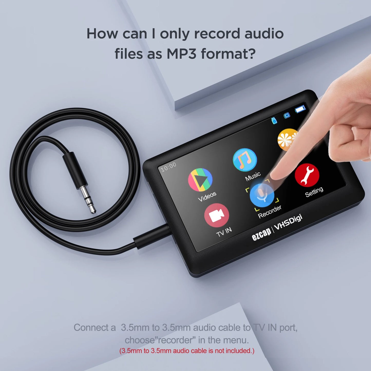 ezcap180 AV Recorder Video Audio Capture Box Analog to Digital Converter Record Video 4.3" from DVD Players to TF Card U Disk