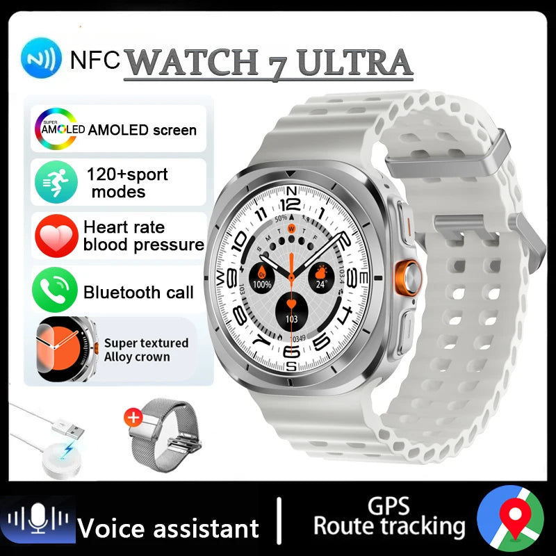 New Watch 7 Ultra Smart Watch Men HD AMOLED Screen GPS Motion Trajectory Heart Rate Bluetooth Call 1.52" SmartWatch IP68
