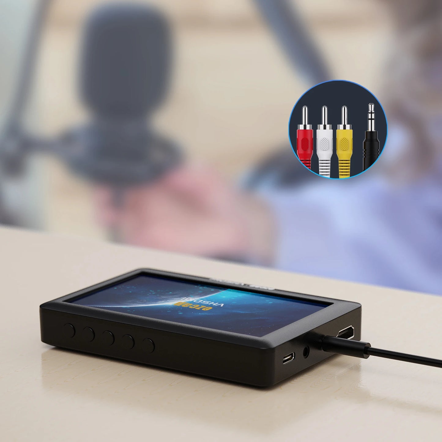 ezcap180 AV Recorder Video Audio Capture Box Analog to Digital Converter Record Video 4.3" from DVD Players to TF Card U Disk