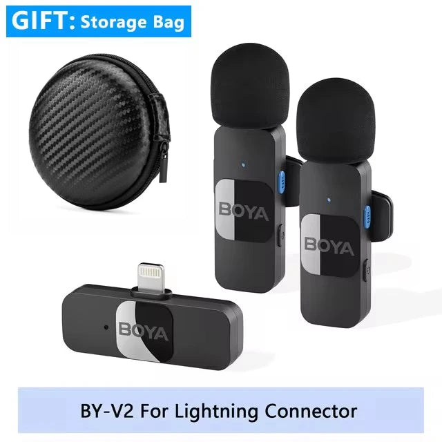 BOYA BY-V Professional Wireless Lavalier Mini Microphone for iPhone iPad Android Live Broadcast Gaming Recording Interview Vlog