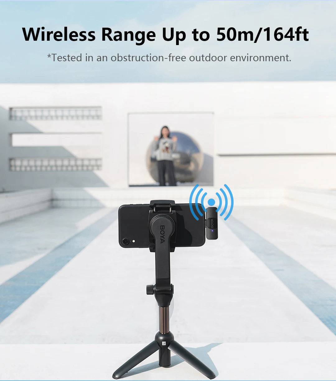 BOYA BY-V Professional Wireless Lavalier Mini Microphone for iPhone iPad Android Live Broadcast Gaming Recording Interview Vlog