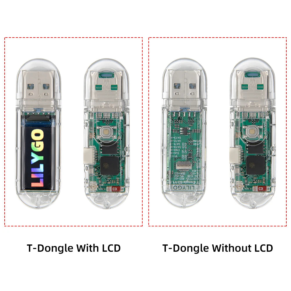 LILYGO® T-Dongle-S3 ESP32-S3 Development Board With Screen Dongle 0.96 inch ST7735 LCD Display Support WiFi Bluetooth TF Card