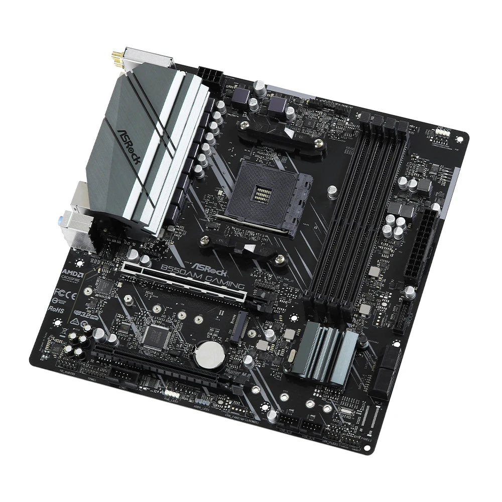 ASRock B550AM GAMING Motherboard Set Kit with Ryzen 5 5600 CPU 4xDDR4 M.2 NVME HDMI AMD B550 Support 5700x3D mATX AM4 Mainboard