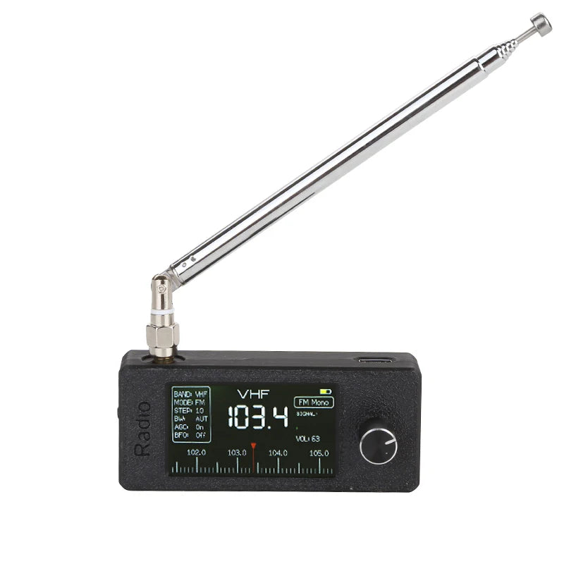 New V2 Version ATS-mini2 SI4732 0.5-108MHz Pocket SSB Mini Radio LSB USB AM FM All Band Radio Receiver ESP-32-S3 BB Antenna