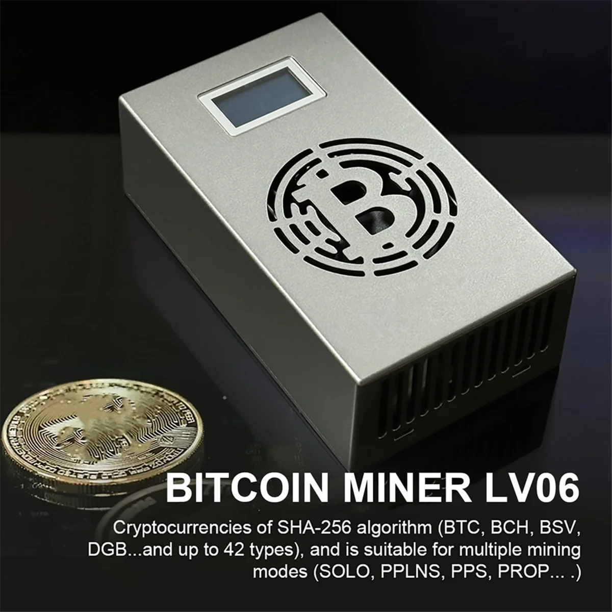Lucky Silent Miner BTC Miner 500GH/S Hashrate Crypto Machine UK Plug