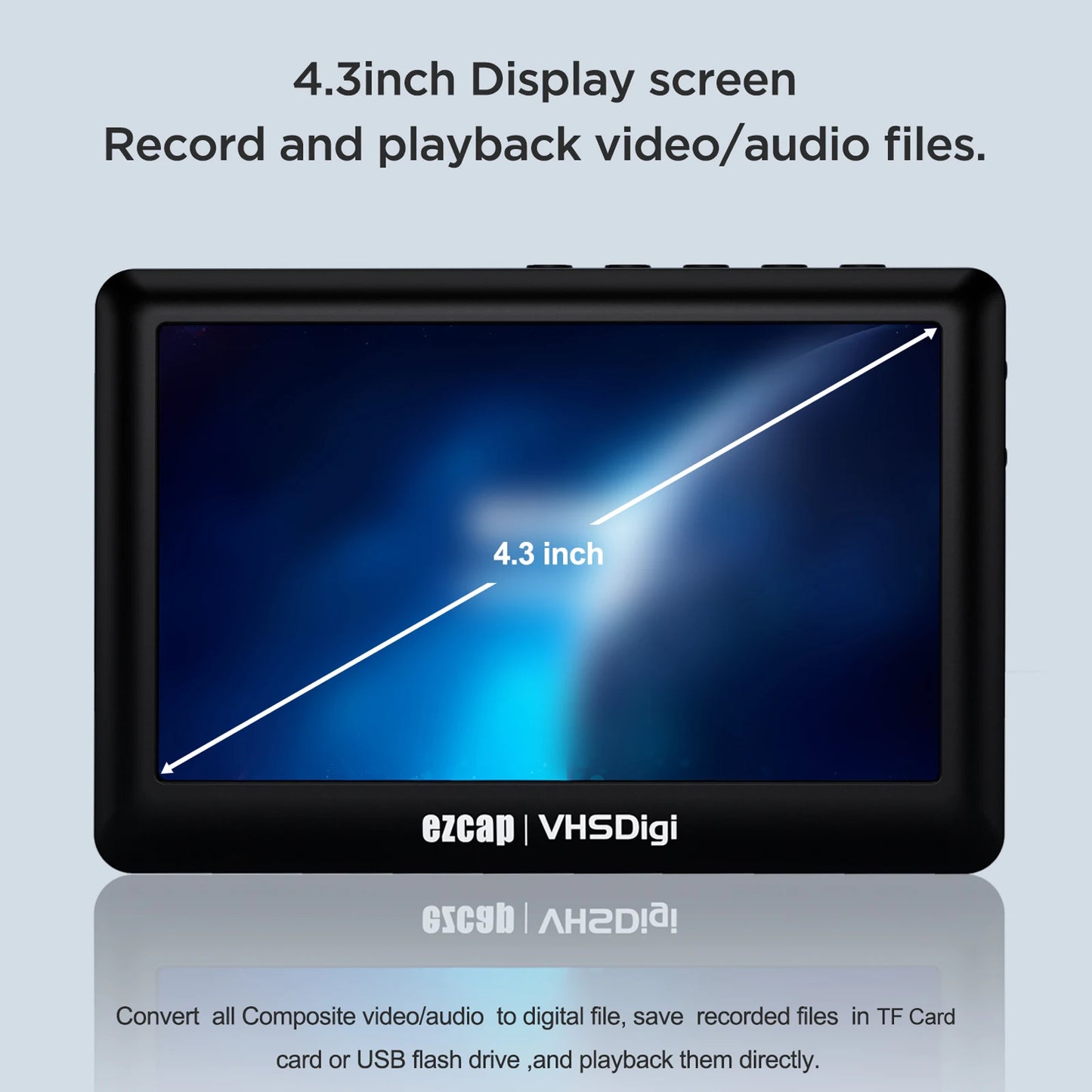 ezcap180 AV Recorder Video Audio Capture Box Analog to Digital Converter Record Video 4.3" from DVD Players to TF Card U Disk