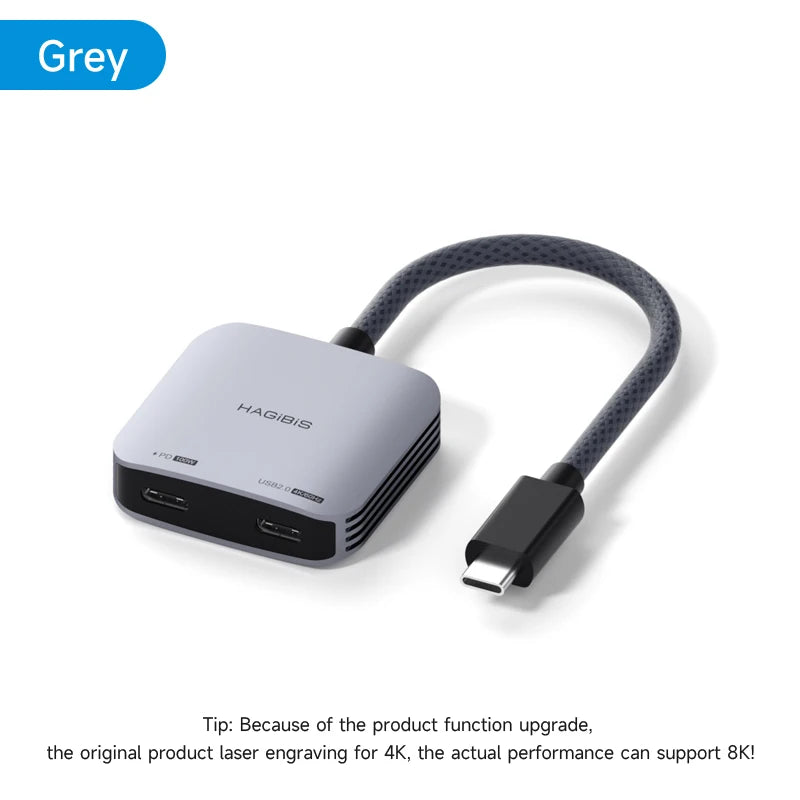Hagibis AR Glasses Adapter USB C to Glasses and Charging Converter USB-C Hub Charge and Play For Switch Rokid/Xreal/RayNeo Air