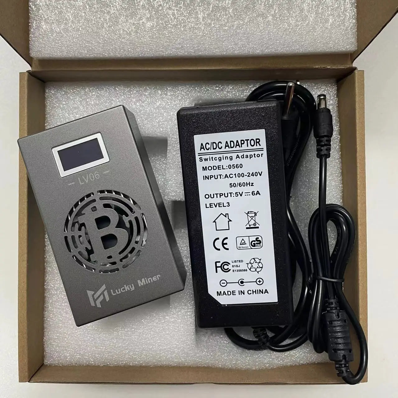 Lucky Miner V5 Hashrate 320G~380G Bitcoin Solo Mining Miner Have A Chance to Get a Block to Get 6.51 BTC