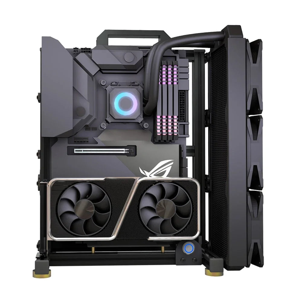 MOD Creative ITX MATX ATX Open PC Case Frame Rack,DIY Desktop EATX Gamers Cabinet Water Cooling Chassis Aluminum