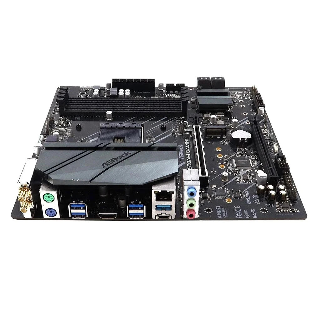 ASRock B550AM GAMING Motherboard Set Kit with Ryzen 5 5600 CPU 4xDDR4 M.2 NVME HDMI AMD B550 Support 5700x3D mATX AM4 Mainboard