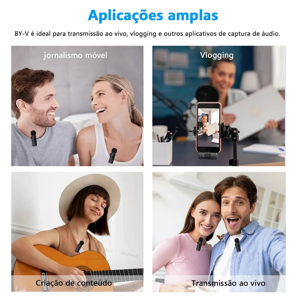BOYA BY-V Professional Wireless Lavalier Mini Microphone for iPhone iPad Android Live Broadcast Gaming Recording Interview Vlog