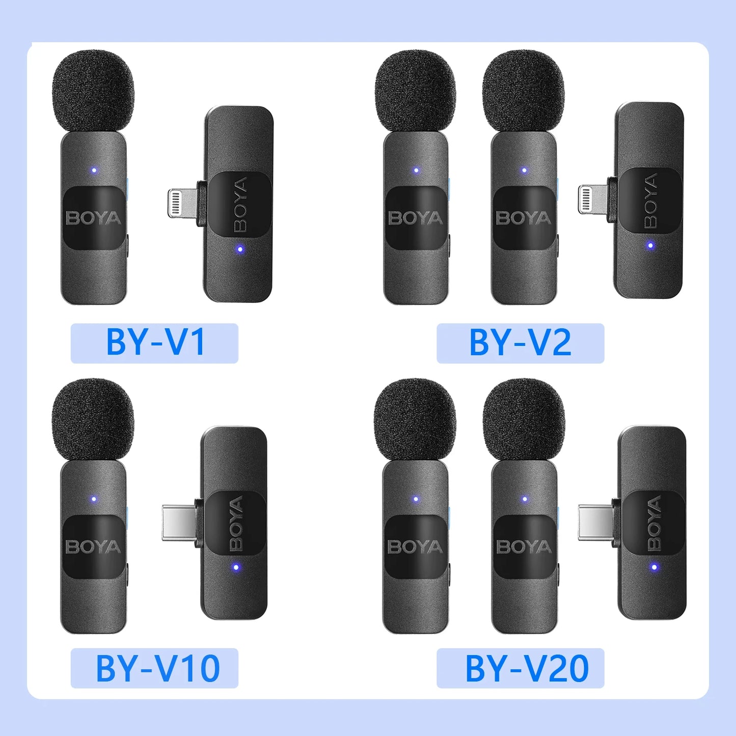 BOYA BY-V Professional Wireless Lavalier Mini Microphone for iPhone iPad Android Live Broadcast Gaming Recording Interview Vlog