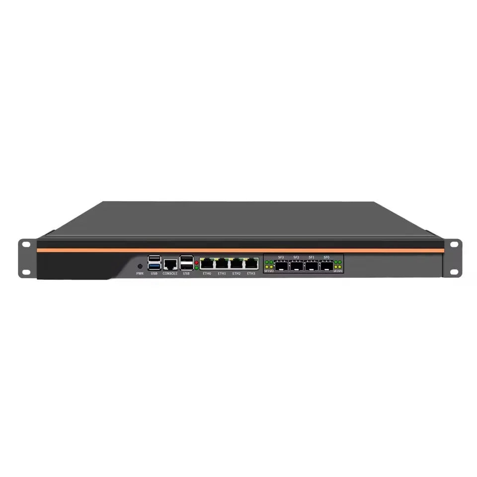 Topton 1U PC Rack-mount Firewall Home Server Intel Alder Lake N100 4*/2*10G SFP+ 4*i226-V 2.5G LANs Network Security Host