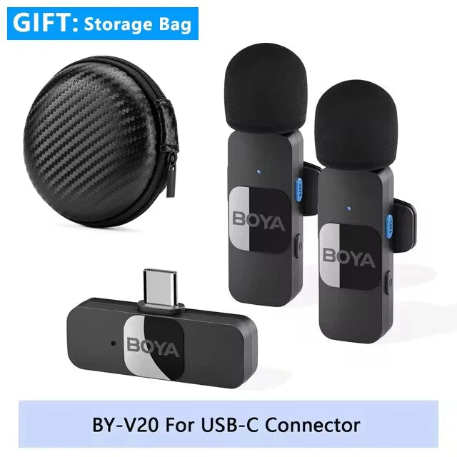 BOYA BY-V Professional Wireless Lavalier Mini Microphone for iPhone iPad Android Live Broadcast Gaming Recording Interview Vlog