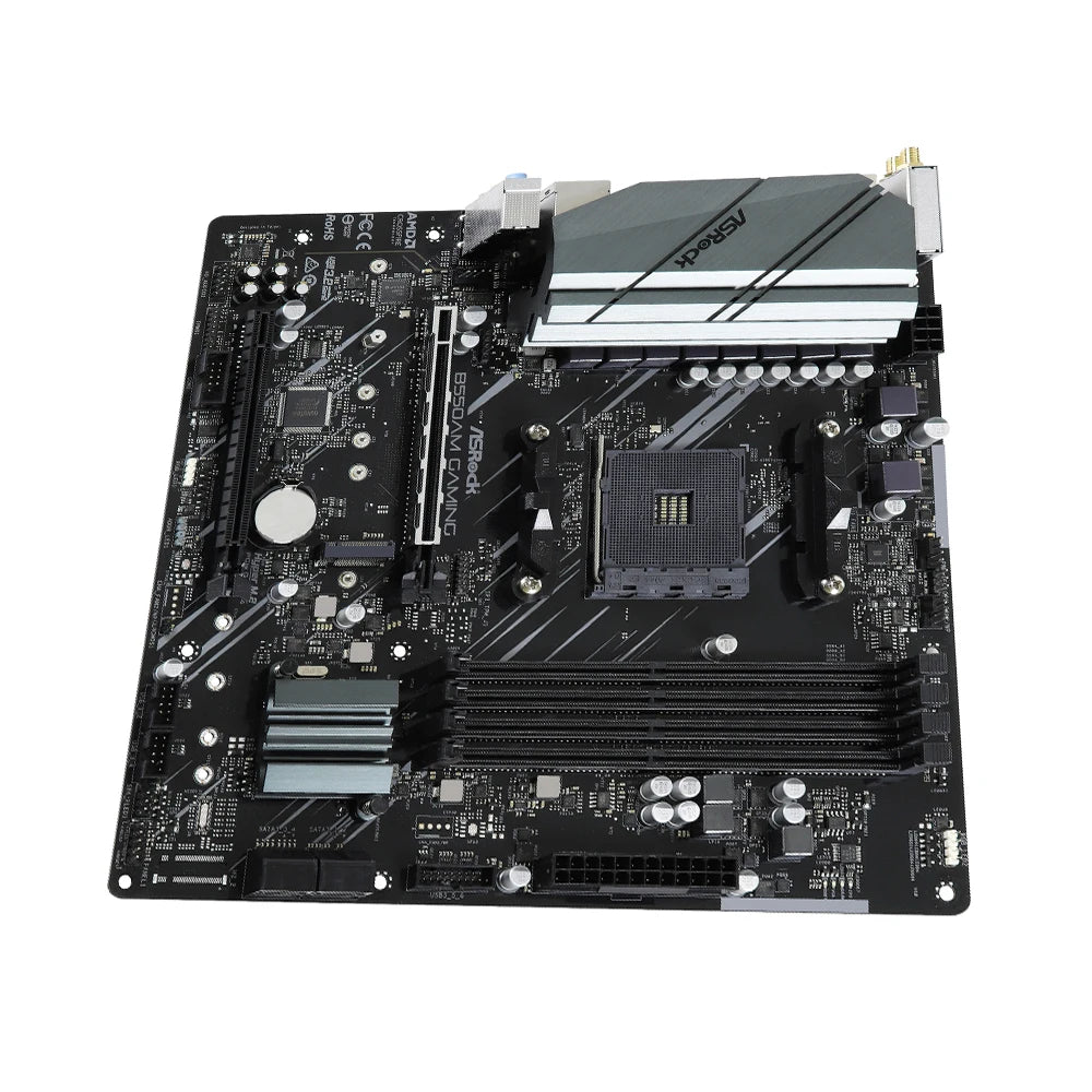 ASRock B550AM GAMING Motherboard Set Kit with Ryzen 5 5600 CPU 4xDDR4 M.2 NVME HDMI AMD B550 Support 5700x3D mATX AM4 Mainboard
