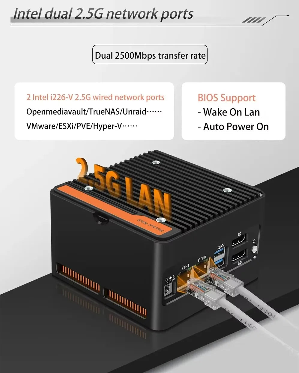 NAS Server 4xM.2 NVMe Board 2 x i226-V 2.5GbE LAN