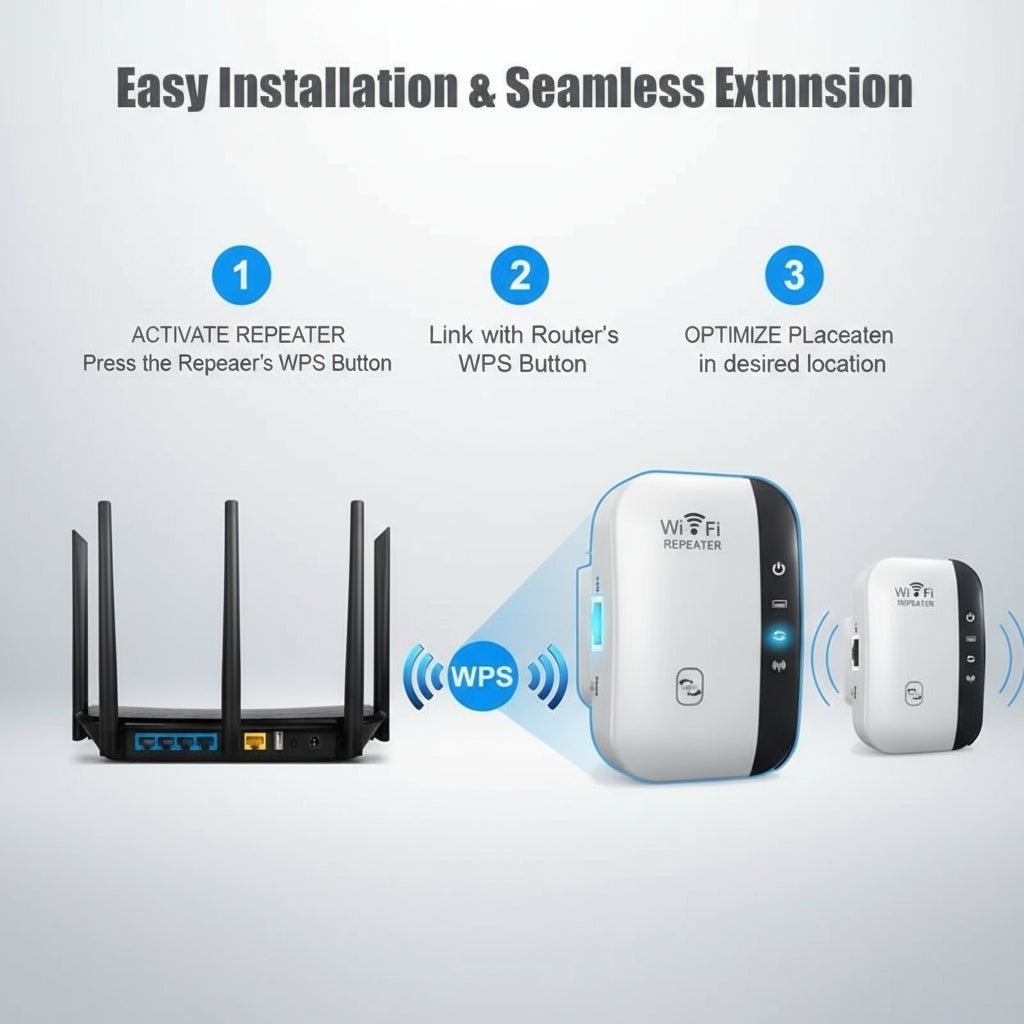 Wifi Repeater Repetidor Wi-Fi 300Mbps | Extensor de Alcance 2.4 GHz | Sinal Forte, Instalação Rápida e Plug & Play