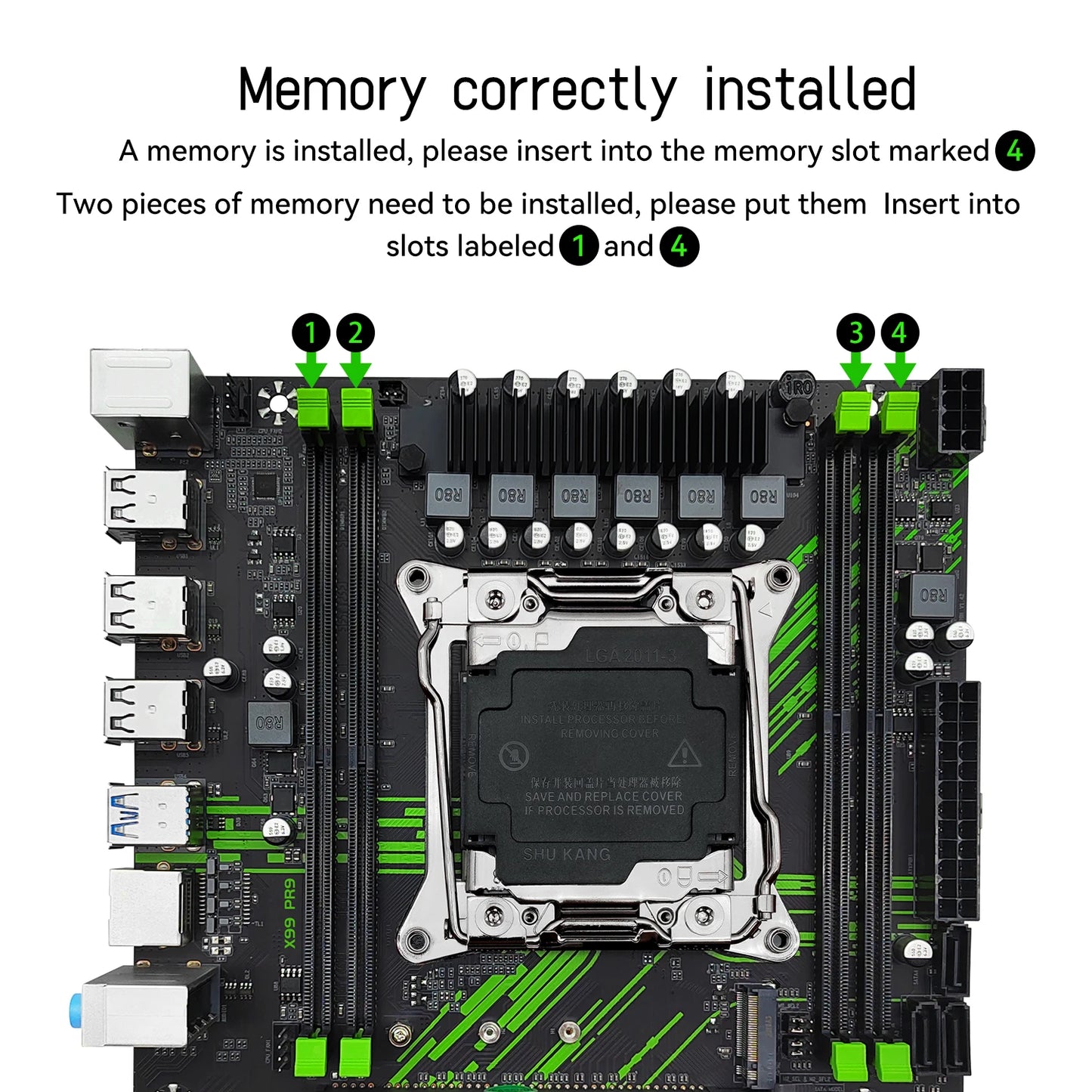 MACHINIST X99 PR9-H Motherboard optional Xeon E5 2640 V4 LGA 2011-3 CPU Kit Set 16GB DDR4 ECC Memory RAM NVME M.2