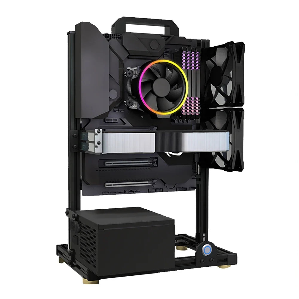 MOD Creative ITX MATX ATX Open PC Case Frame Rack,DIY Desktop EATX Gamers Cabinet Water Cooling Chassis Aluminum