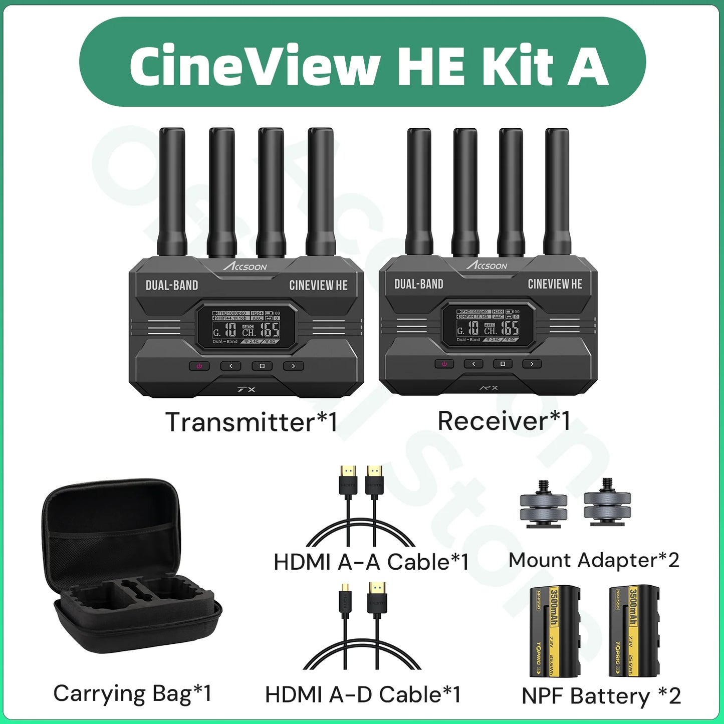 Wireless Hdmi Accsoon CineView HE Video Camera Transmitter Receiver 2.4/5G hz Dual-band Transmission UVC Live Streaming Monitor