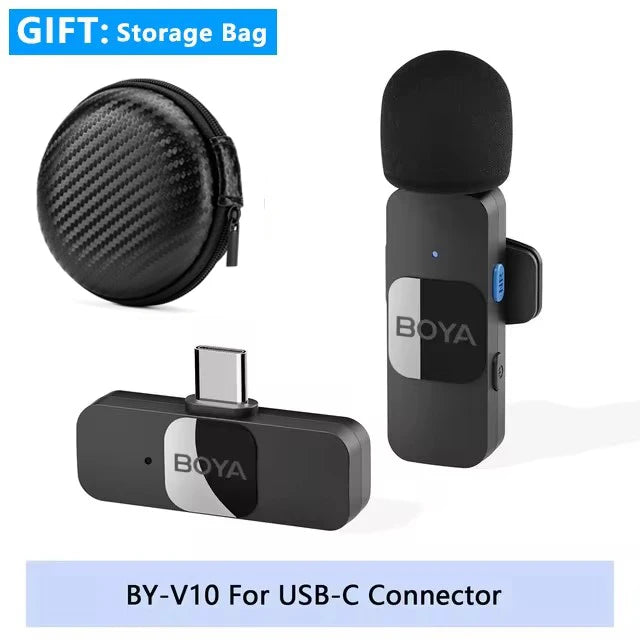 BOYA BY-V Professional Wireless Lavalier Mini Microphone for iPhone iPad Android Live Broadcast Gaming Recording Interview Vlog