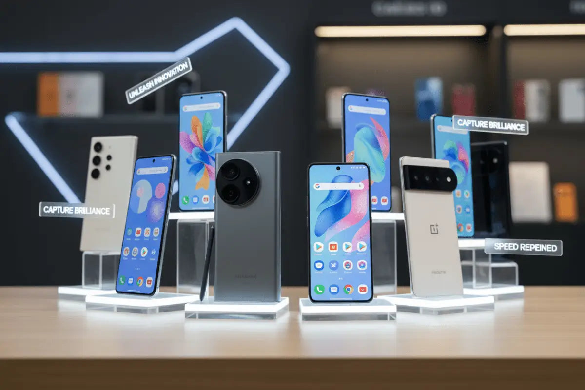 Smartphone cinzento com um módulo de câmara circular proeminente na parte de trás.