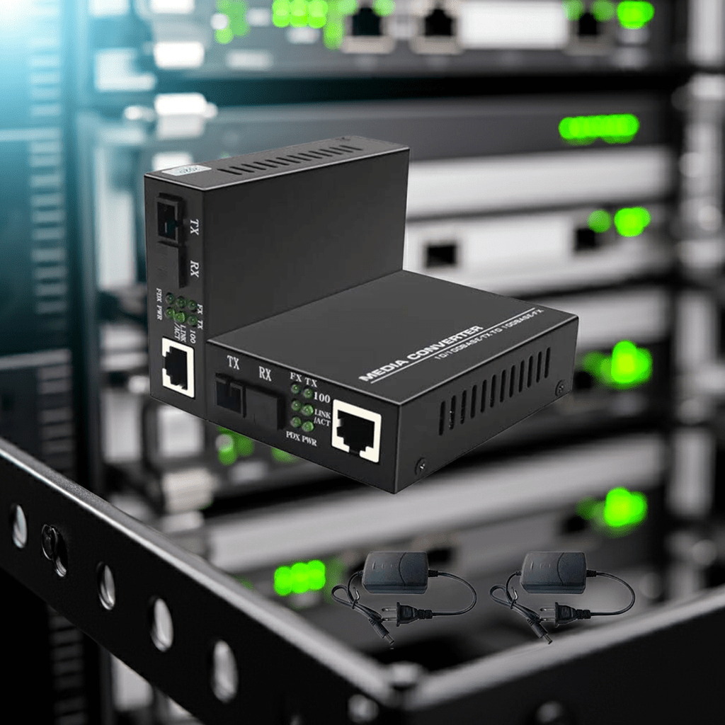 Conversor De Mídia Óptica Gigabit RJ45 Alimentação Externa disponível em TokenPI Store