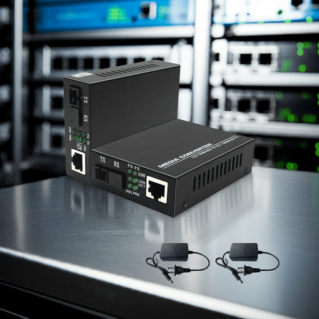 Conversor De Mídia Óptica Gigabit RJ45 Alimentação Externa disponível em TokenPI Store