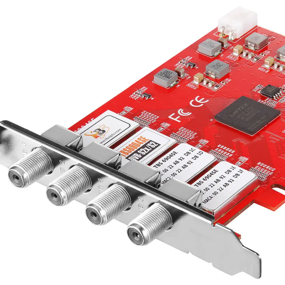 TBS6904se DVB-S S2 S2X Quad Tuner PCIe Card for Watching and Recording Satellite FTA TV Channels on PC